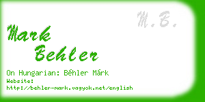 mark behler business card